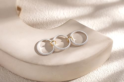 Silver Plated Stackable Rings for Women Stack Rings Set