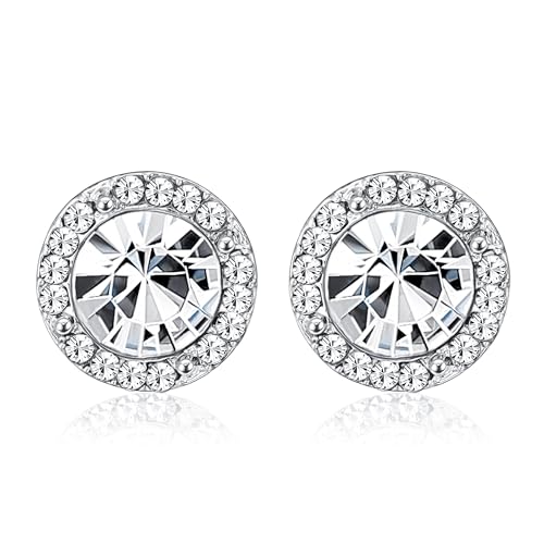 Thunaraz Elegant Clip on Earrings for Women Crystal Wedding Earrings Clip on Rhinestone Dance Competition Stage Opera Performance Earrings Formal Earrings for Brides Bridesmaids Non Pierced Jewelry