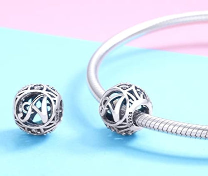 Letter Charms 925 Sterling Silver Initial A-Z Bead Charms | For Bracelets Necklaces, Hypoallergenic,Cubic Zirconia Alphabet Beads, Personalized Gifts for Women - color: A