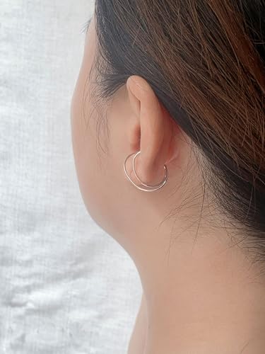 Ear Cuffs Non Piercing Dainty Cartilage Helix Ear Wrap Hypoallergenic Adjustable Clip On Earrings for Women - color: Silver Helix