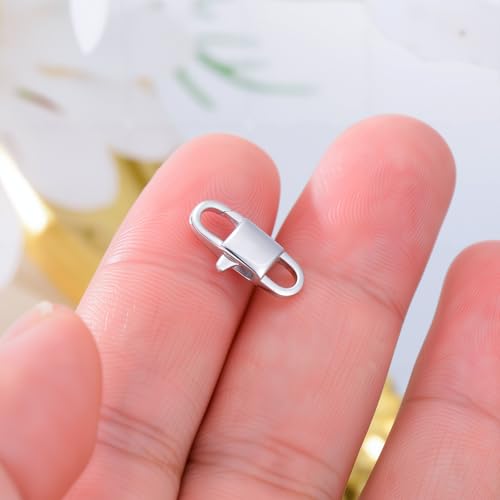 925 Sterling Silver Double Opening Lobster Clasp, Necklace Bracelet Anklet Jewelry Extender Clasp for DIY Jewelry Making (Style 2-1pc) - style: style 2-1pc