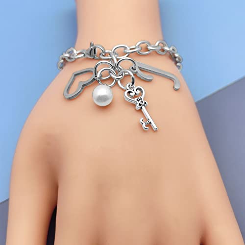 Initial A-Z Bracelets Gift for Women Girls Stainless Steel Chain Bracelet 26 Alphabet Jewelry Gifts for Birthday Anniversary Letter Bracelet Monogram Gifts for Sister Friend Girlfriends Mom 8.26 Inch - color: J