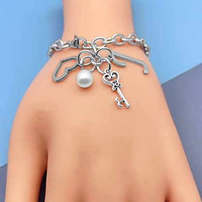 Initial A-Z Bracelets Gift for Women Girls Stainless Steel Chain Bracelet 26 Alphabet Jewelry Gifts for Birthday Anniversary Letter Bracelet Monogram Gifts for Sister Friend Girlfriends Mom 8.26 Inch - color: J