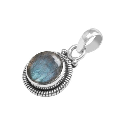 Gemstone 925 Sterling Silver Pendant Necklace For Women Girls- Natural Gemstone Solitaire Handmade Pendant