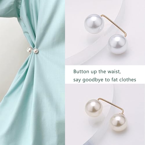 12 Pack Brooch Pins Artificial Pearl Safety Pins Anti-exposure Neckline Sweater Shawl Clips with Double End Decorative Pearls Cardigan Collar Holder for Women Wedding Dress Blouse V-line Tops