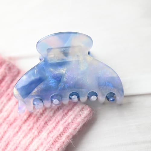 Handmade Celluloid Acetate French Design Barrettes Tortoise Shell Claws Hair Claw Luxury Fashion Accessories Hair Clip for Women (aespa blue) - color: aespa blue