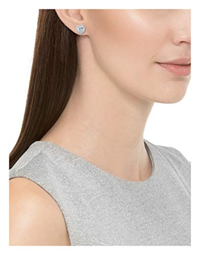 Amazon Essentials Cubic Zirconia Classic Halo Stud Earrings in Sterling Silver - color: Silver