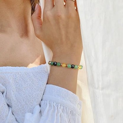 Healing Bracelet For Women Anxiety Beaded Bracelets Jewelry Healing Stone Crystal Bracelet Stress Relief Yoga Beads Chakra Bracelets Gifts For Women pink - color: citrine