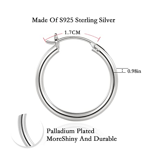 M MOOHAM Hoop Earrings for Women, Hypoallergenic 14K Gold Plated Earrings | Gold Plated Hoop Earrings Set for Sensitive Ears, Earring Stack for Women Trendy, Jewelry Gifts Lightweight 13-60mm - color: 3pairs-13/15/20mm-silver-plated