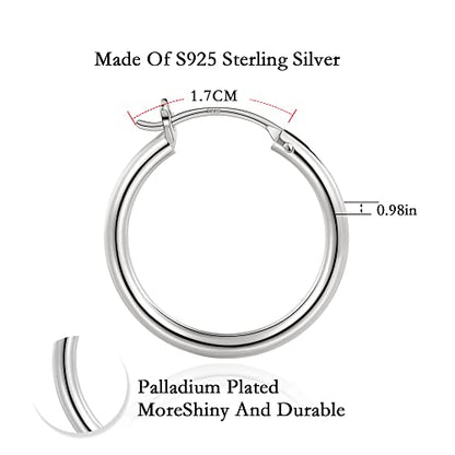 M MOOHAM Hoop Earrings for Women, Hypoallergenic 14K Gold Plated Earrings | Gold Plated Hoop Earrings Set for Sensitive Ears, Earring Stack for Women Trendy, Jewelry Gifts Lightweight 13-60mm - color: 3pairs-13/15/20mm-silver-plated