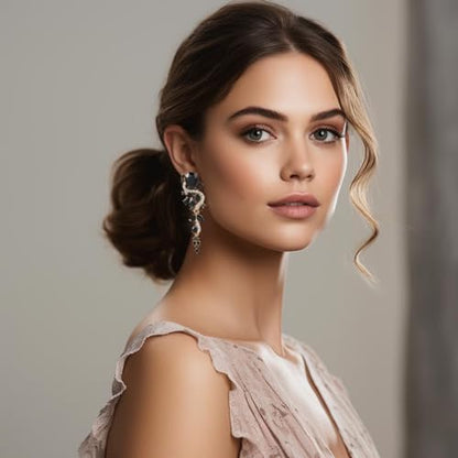 Fashion Rhinestone Statement Drop Dangle Earrings Long Colorful Crystal Bridal Wedding Teardrop Chandelier Earrings for Women Prom Pageant - color: Black