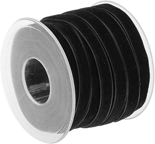 2 Rolls Velvet Ribbons for Wedding Décor Choker Necklace Gift Package Wrapping - Black