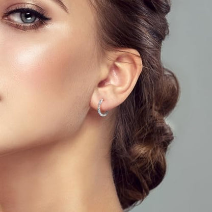 NARMO 925 Sterling Silver Earrings for Women Hypoallergenic Hoop Earrings - color: Colorful Sphere