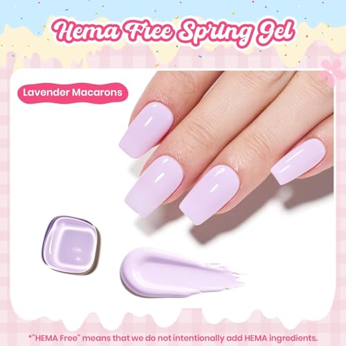 Beetles Purple Gel Nail Polish, Lavender Macarons, Light Purple Gel Polish | Color-Matched Bottle Design, Soak Off UV LED, Long-Lasting Nails Art for Home DIY & Holiday - color: J - Creme Purple | Lavender Macarons
