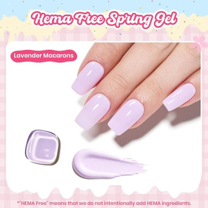 Beetles Purple Gel Nail Polish, Lavender Macarons, Light Purple Gel Polish | Color-Matched Bottle Design, Soak Off UV LED, Long-Lasting Nails Art for Home DIY & Holiday - color: J - Creme Purple | Lavender Macarons