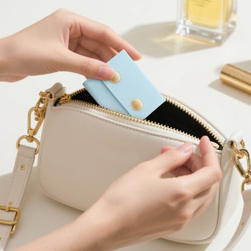 Mini Travel Jewelry Roll Bag with Buckle, Foldable Multifunctional Mini Travel Jewelry Case, Jewelry Roll Storing Rings, Necklaces, Earrings (Blue-b) - color: Blue-b