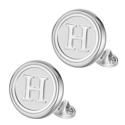 Initial Letter Pins A-Z Men Classic Brass 26 Alphabet Badge for Business & Wedding Shirt - color: Silver, style: Letter H