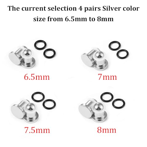 LADEMAYH Comfy Dead Stretching Ear Tapers Stretching Kit, Small Gaps Packed, 0.5mm Increments, Surgical Stainless Steel 316L, Flat Top Ear Plugs, Pain-Free Body Piercing Jewelry for Women & Mens - color: Silver, size: 6.5-8mm 8pcs