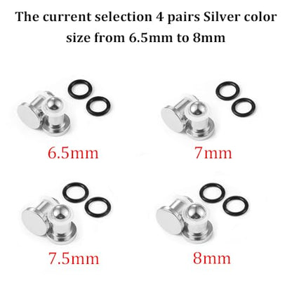 LADEMAYH Comfy Dead Stretching Ear Tapers Stretching Kit, Small Gaps Packed, 0.5mm Increments, Surgical Stainless Steel 316L, Flat Top Ear Plugs, Pain-Free Body Piercing Jewelry for Women & Mens - color: Silver, size: 6.5-8mm 8pcs