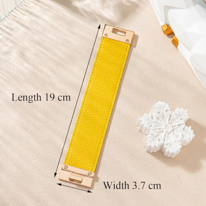 Rantanto Leather Wrap Bracelets For Women Gold Twist Lock Buckle Wrist Cuff | PU leather,Skin-friendly,Boho Stackable Wristband,Fashion Daily Jewelry,Trend Casual Party Bangle,Fit For Birthday, Holiday - color: Wide Yellow
