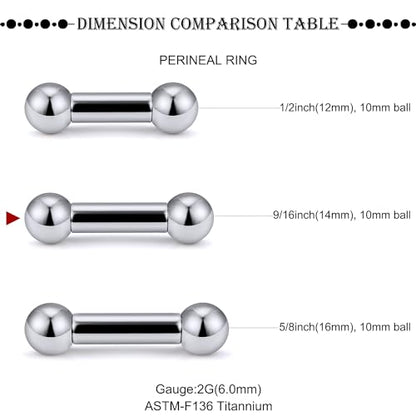 16G-2G ASTM F136 Titanium Internally Threaded Nipple Tongue Rings Piercing Jewelry Straight Industrial Earring Barbell G23 Titanium Nipple Tongue Bars Piercing Jewelry for Women Men 12MM-40MM - style: 2G, 14mm Length, 10mm Ball