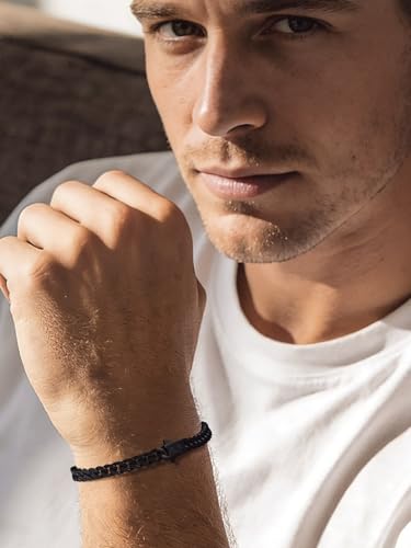 Bandmax Mens Hip Hop Cuban Link Bracelets 5/7/9/12MM Stainless Steel Miami Curb Chain Bracelet Silver/Gold Plated/Black Wristlet Chains for Men 7"-9" - color: 14 5MM Black-Custom