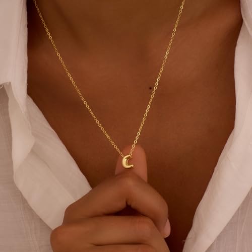 Initial Necklaces for Women Bubble Gold Silver Letter Necklace Dainty Personalized Charm Pendant Name Necklace Cute Non Tarnish Fashion Accessories Teen Gift Trendy Stuff Jewelry Gifts - color: Gold, style: C