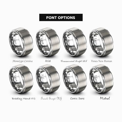 Tungsten Wedding Band Ring Black 10mm Men Women Comfort Fit 18k Rose Gold Step Edge Brushed Polished - color: Grey Tungsten
