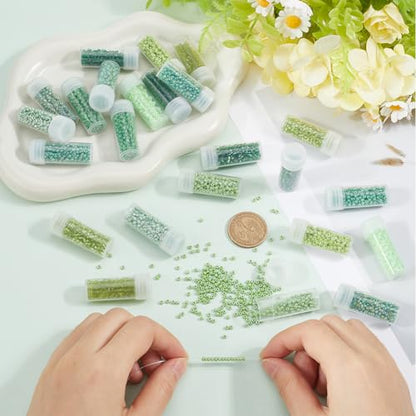 SUNNYCLUE 120G 12/0 Seed Bead Glass Bead Green Glass Seed Beads 2mm Mini Craft Beads Round Glass Seed Bead Bulk Small Loose Spacer Beads for Jewelry Making DIY Earrings Friendship Bracelets Necklace - color: Mixed Color 2
