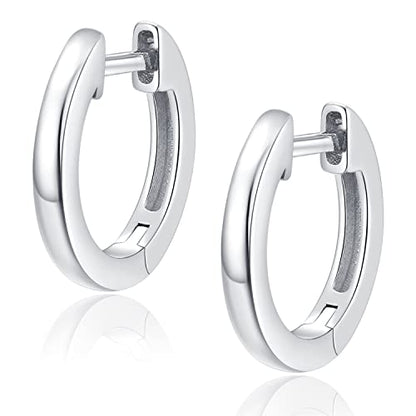 14K Gold Plated Hoop Earrings for Women with 925 Sterling Silver Post, Lightweight Small Hoop Earrings 15mm/20mm Huggie Hoop Earrings - color: 925 Sterling Silver, size: 20MM