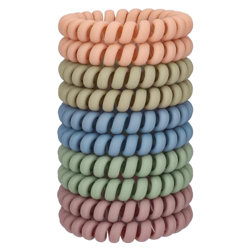 JessLab Spiral Hair Ties for Women, 10-Pack Traceless No-Damage Ponytail Holders, Coils Hair Bands for Girls, Assorted Colors - color: #26