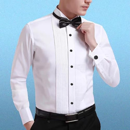 Cufflinks for Men and Tuxedo Shirt Studs Set with Gift Box Stainless Steel Cuff links - style: Black