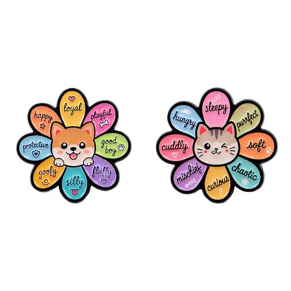 2/4/5/20pcs Funny Enamel Pins Bulk - Aesthetic Hard Enamel Lapel Pins Set, Art Brooches for Backpacks, Jackets, Hats, Bags, Lanyards, Cute Animal Pins for Adults, Kids, Women, Men - style: 2pcs Flower
