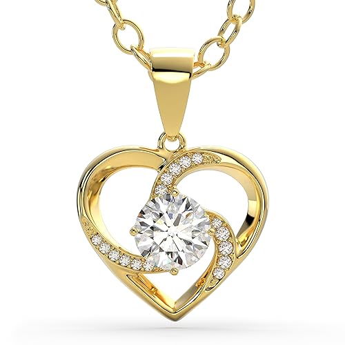 SERASAR Gold Heart Pendant Necklace Women Jewelry Birthday Gifts for Ladies - color: Gold, style: Emotion