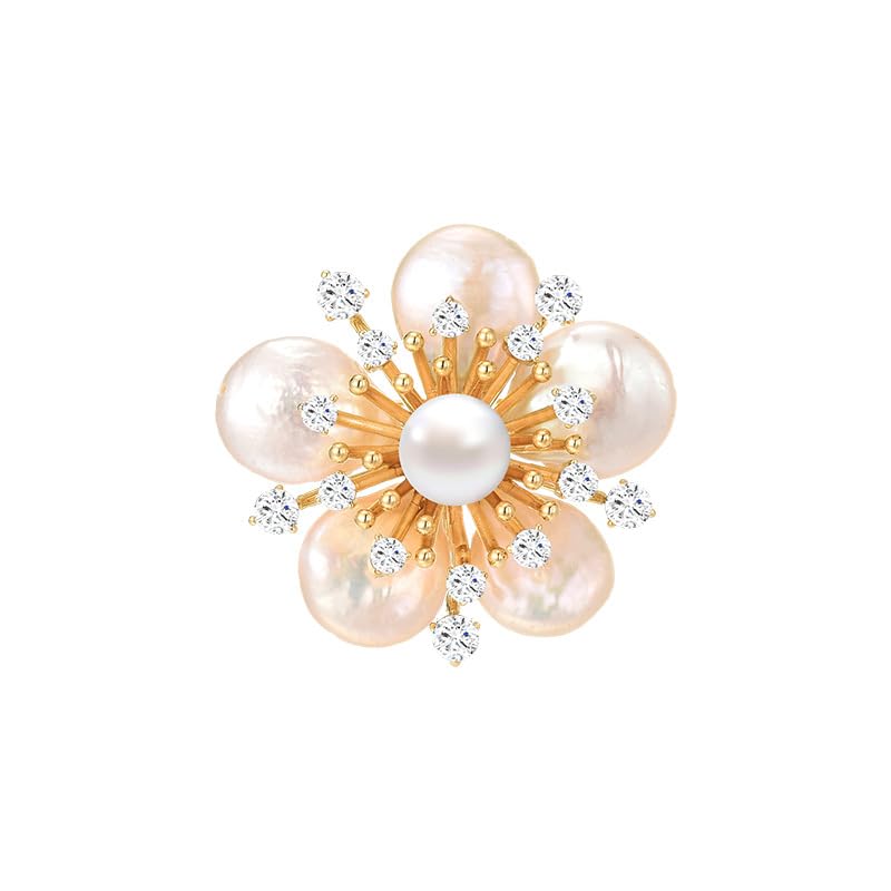 Brooches and Pins for Women Elegant Flower Pearl Brooches Costume Broches Jewelry Lady Christmas Pin for Women - style: GD-1764
