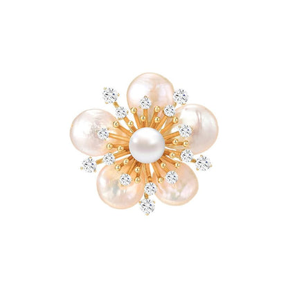 Brooches and Pins for Women Elegant Flower Pearl Brooches Costume Broches Jewelry Lady Christmas Pin for Women - style: GD-1764