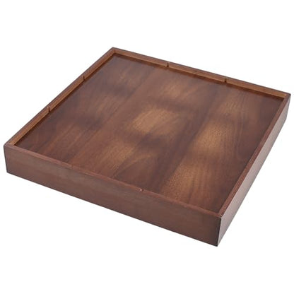 FUNSUEI 3 PCS Multi Compartment Wooden Tray, Grid Display Bamboo Serving Tray with 9 Sections, Wood Drawer Organizer Divided Snack Storage Box for Jewelry, Card Sorting, 13x13x2 Inch Dark Brown - size: 3 PCS 9 Sections