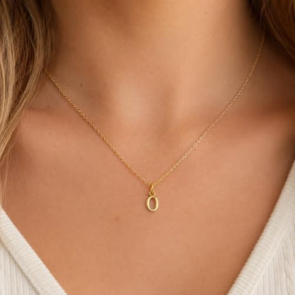 Gold Puffed Initial Letter Charm - 10 Karat Gold - 3D Bubble Letter Pendant - style: Letter o