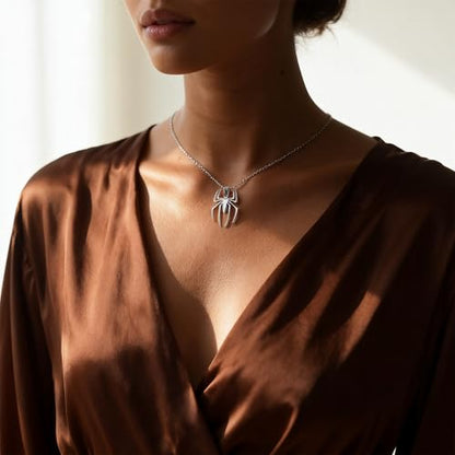 Baydurcan Dainty Silver Necklace for Women Ankh Horse Celtic Necklace Gifts | Dainty charm gifts for friends sister mother, birthday, christmas, graduation gifts. Ready to give with card & envelope. - style: Spider