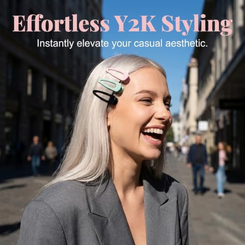 Elegant Hair Clips for Women, Premium Metal Barrettes with Anti-Slip Design - Stylish Hair Accessories for Daily & Party Hairstyles (20, Sky Blue) - color: Sky Blue