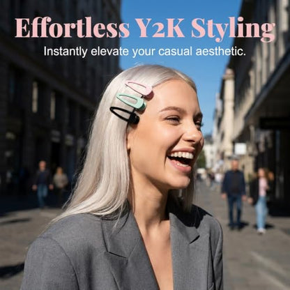 Elegant Hair Clips for Women, Premium Metal Barrettes with Anti-Slip Design - Stylish Hair Accessories for Daily & Party Hairstyles (20, Sky Blue) - color: Sky Blue
