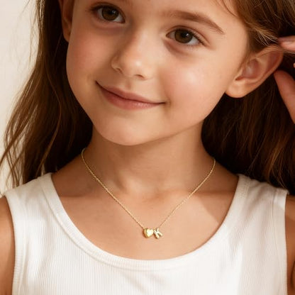 M MOOHAM Heart Initial Necklaces for Women Girls Gifts Letter A-Z Necklace | 14K Gold-Plated, Heart Letter Necklace for Kids Jewelry, Teen Girl Gifts, Initial Necklace, Birthday Gifts for Women Girls - color: A'