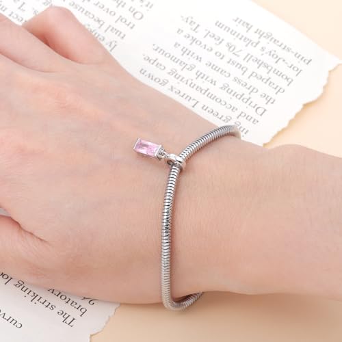 Helonley Birthstone Charms for Charms Bracelet: Birth Stone Charms | 925 Sterling Silver Birth Stone Bead Charms for Bracelets and Necklaces, Christmas Birthday Gifts for Mom and Wife - color: Oct.