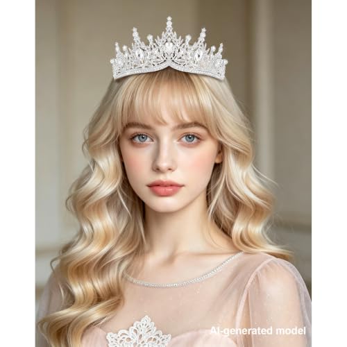 Casoty Silver Crystal Tiaras and Crowns for Women, Rhinestone Queen Headband Bridal Headpieces for Wedding Birthday Prom Quinceanera Pageant Party - color: Sliver