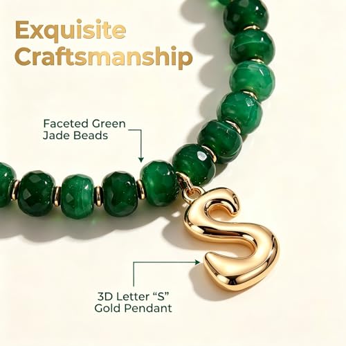 Initial Beaded Necklaces for Women,14K Gold Plated Bubble Letter Pendant Jewelry Gifts - color: acrylic neccklace-s
