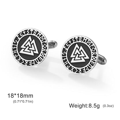 Cufflinks for Men Delicate Stainless Steel Wedding Business Cufflinks Gifts for Groom Husband French Shirt Accessories - style: Interlocked Triangle-Silver