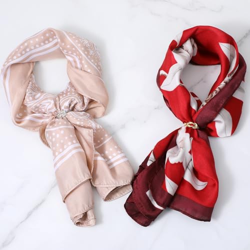 2 PCS Scarf Rings for Women 0.9in Knot Scarf Clip for Shawl Scarves Dress Buckle Wrap Clasp Clip Clothing Accessories