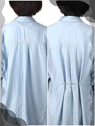 Jetec 3 Pcs Pearl Cinch Clips Sweater Dress Shirt Shawl Scarf Clips Waist Sinchers Cardigan Brooches for Women Clothing - color: silver, style: Pearl Style