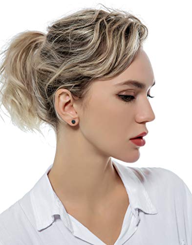 14 Pairs Stainless Steel Ball Stud Earrings Barbell Cartilage Tragus Helix Ear Piercing For Men Women 2-8mm Silver Black - style: C:7 Pairs Black and 7 Pairs Silver