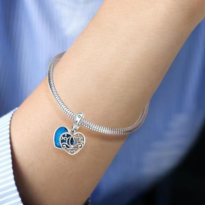 HappyStar 925 Sterling Silver Charms for Bracelets and Necklace Dangle Pendants Beads Charms Fits Charms Bracelets for Woman Jewelry Gifts (with one Spacer Bead Charms) - style: Lotus Flower Double Pendant Charm